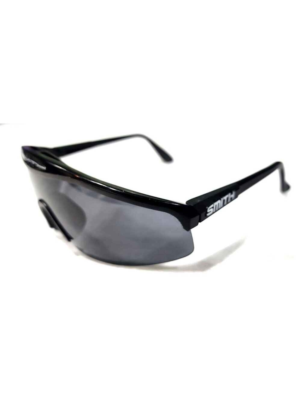Smith Optics Vintage 90s Shield Sunglasses Black Gray Wrap Cycling Sport